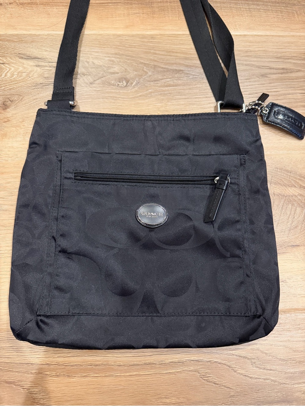 Coach Black Signature Nylon Crossbody with Leather Tag - Picture 2 of 3